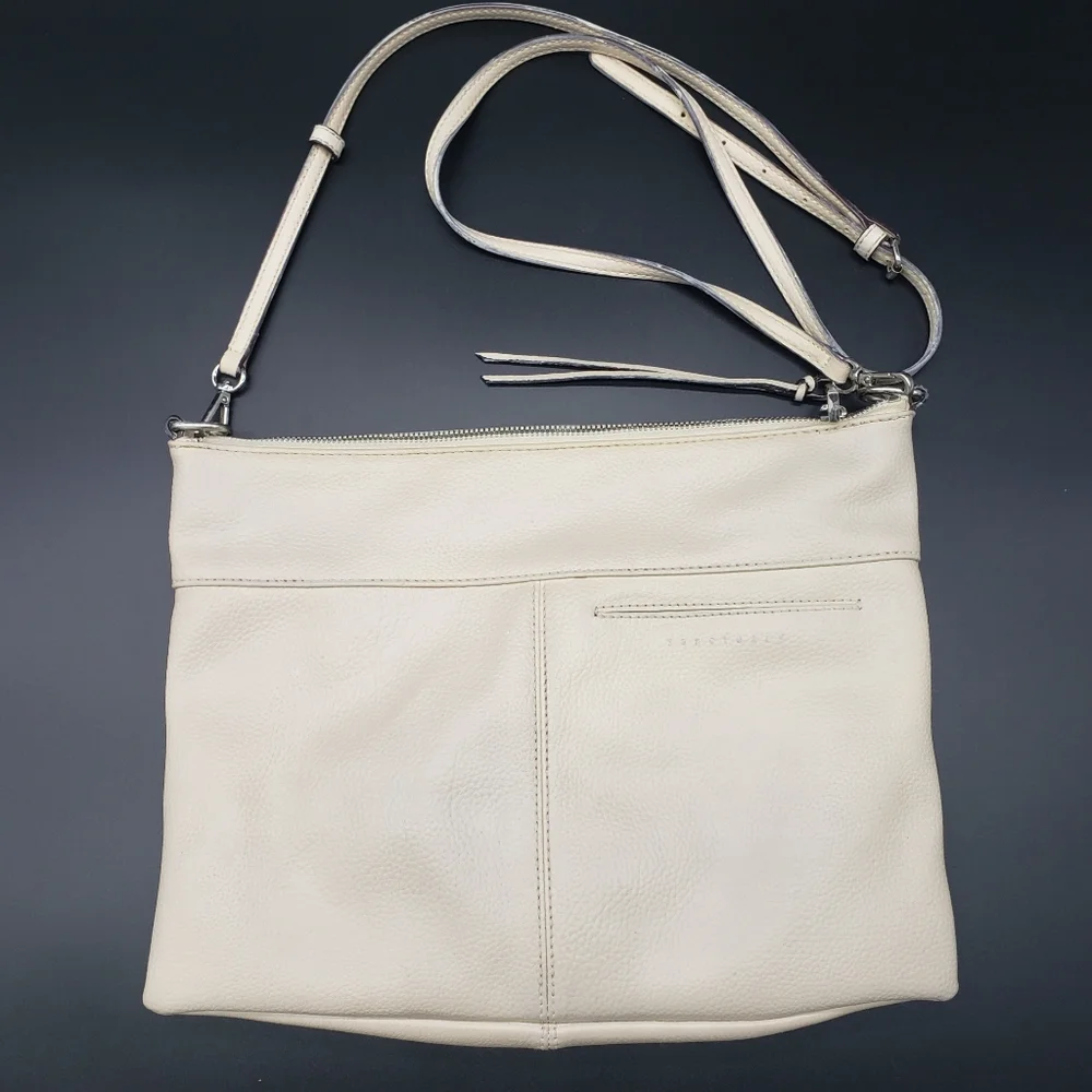 Sanctuary | Manhattanville White/Cream Leather Crossbody Bag - Picture 2 of 10